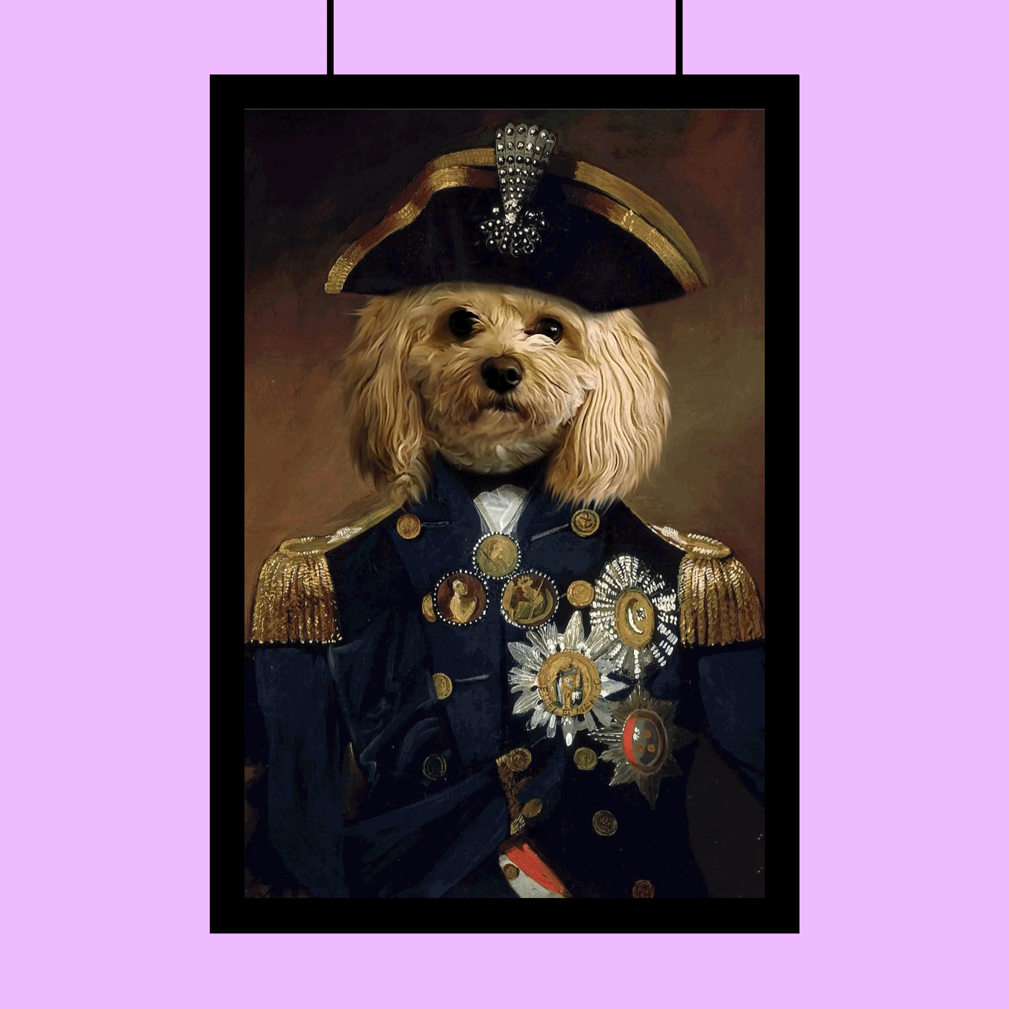 Lord Nelson Regal Pet Portrait  Custom Historical Pet Art